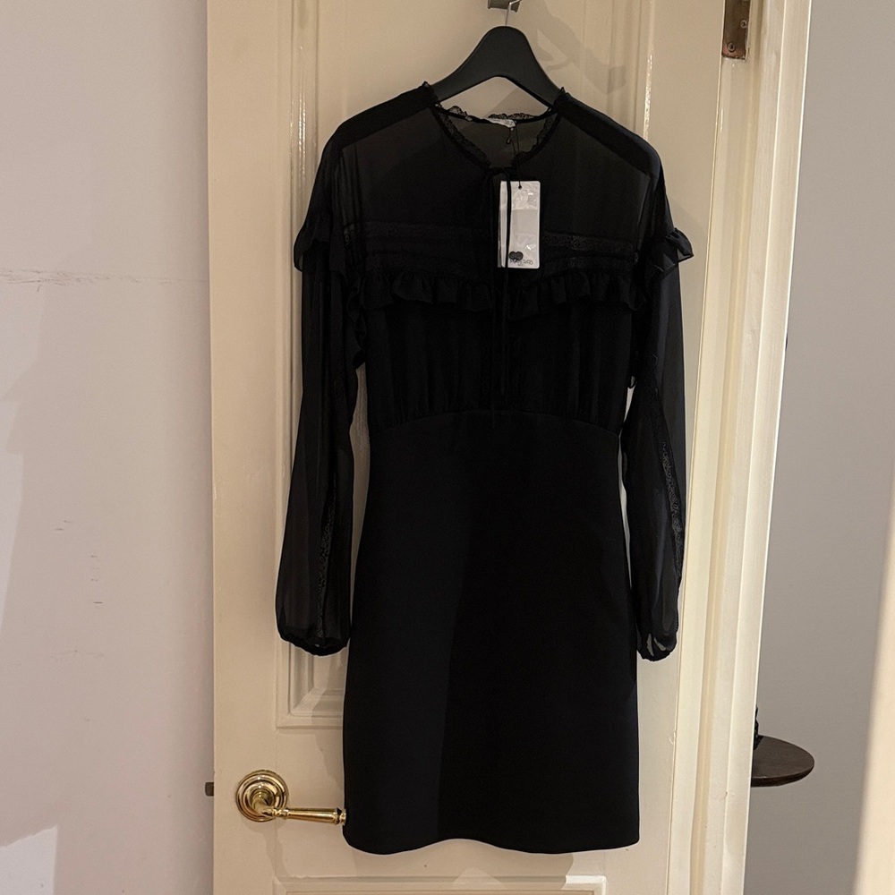 Mango Elegant Black Long Sleeve Dress